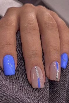 Colorful Nails, Cute Gel Nails, Short Acrylic Nails Designs, Pretty Acrylic Nails, Chic Nails, Fancy Nails, Short Acrylic Nails, Nail Arts