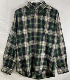 Green Flannel Button-up Shirt, Mens Plaid Shirts Green, Ralph Lauren Button-up Shirt, Vintage Plaid Button-up Flannel Shirt, Ralph Lauren Plaid Button-up Shirt, Flannel Outfits, Yellow Plaid, Ralph Lauren Polo, Navy White