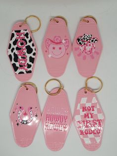 Trendy Pink Cowgirl Motel Keychain, Southwestern Bachelorette Party gifts, country girl accessory, Chappell Roan inspired keychain These keychains are the perfect accessory for a Midwest Princess! Decals are made from vinyl while the motel keychain is acrylic Midwest Princess, Motel Keychain, Pink Cowgirl, Chappell Roan, Bachelorette Party Gifts, Cow Girl, Country Girl, Country Girls, Party Gifts