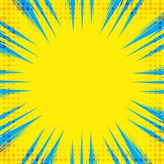 an abstract comic style background with blue and yellow lines in the center, as if it were pop art