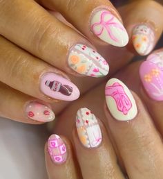 Preppy Nails, Nail Piercing, Gel Acrylic Nails, Pinterest Nails, Girly Acrylic Nails, Hello Kitty Nails, Glow Nails