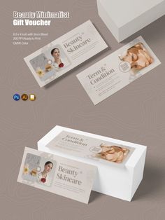 the packaging design is designed to look like an elegant gift voucherr