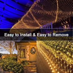 Create a stunning visual display with these 20Ft x 13Ft Net Lights. Made with 720 LED lights, these fully waterproof mesh lights are perfect for parties, gardens, backyards, walls, and bushes. Add a touch of warmth and elegance to your holiday decorations. #NetLights #OutdoorDecor #ChristmasLights"
Hashtags: #NetLights #OutdoorDecor #ChristmasLights #WarmWhite #Waterproof #PartyDecor #GardenLights #BackyardDecor #WallDecor #HolidayDecor Backyard Wall, Party Garden, Garden Backyard, Visual Display, Lights Outdoor