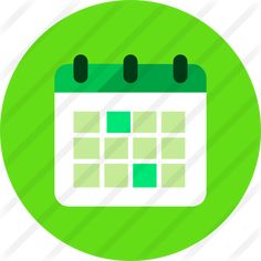 a green and white calendar icon