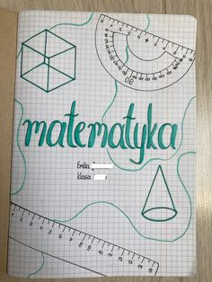 a notebook with the word matentayka written on it and various drawings in green ink