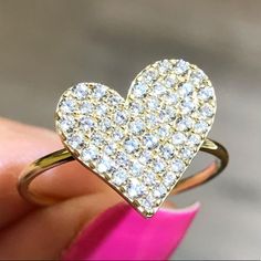 14m Gold Cz Heart Ring Available In All Sizes Comes In A Beautiful Jewelry Box Dazzling Heart-shaped Gift Ring, Gold Heart-shaped Diamond Ring For Gift, Gold Hallmarked Heart Ring For Valentine's Day, Heart-shaped Yellow Gold Midi Rings For Valentine's Day, Gold Heart-shaped Diamond Ring For Valentine's Day, Womens Jewelry Rings, Heart Ring, Beautiful Jewelry, Jewelry Box