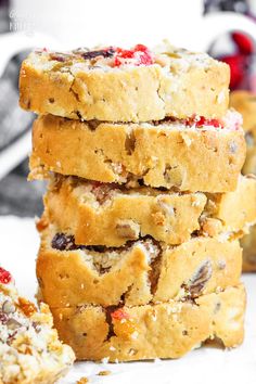 a stack of cookies sitting on top of each other