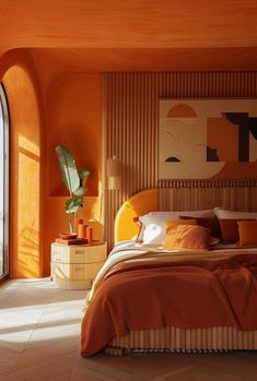 70s bedroom decor inspiration featuring retro chic styles and timeless designs 70s Mid Century Bedroom, Retro Bedroom Aesthetic, 70s Bedroom Aesthetic, 70s Style Bedroom, Bedroom 70s, 70s Bedroom Decor, 1970s Bedroom, 70s Color Palette, Primary Bed