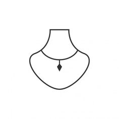 Necklace Logo Design, Anime Face Shapes, Necklace Illustration, Necklace Icon, Jewelry Icon, Illustration Poses, Designer Illustration, Necklace Drawing, Fashion Illustration Poses