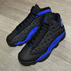 Blue Black Jordans 13, Jordan 13 Black, Jordan 13 Shoes, Jordan Shoes Girls, Black Jordans, Jordan Shoes Retro, Shoes Sneakers Jordans, Jordan 13 Retro, Cute Nike Shoes