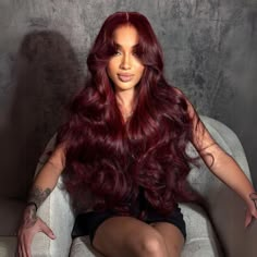 Product Details Brand Name Geeta Hair Hair Material 100% Human Hair From One Donor Model Length 30Inch 250% Density Texture Body Wave Wig Hair Color 99j Burgundy Density 150%/180%/250% Wig Lengths 18-30 Inch Available Lasting For One More Year Lace Size 13x4/7x5 Lace Lace Type HD Transparent Swiss Lace Hairline Lightly Pre-plucked Natural Hairline Cap Size Average Size (Head Circumference 21.5-22.5 Inch)ATTENTION:If you need a smaller or bigger cap, please contact us or leave a note with your or Burgundy Hair Extensions, Coca Cola Hair Color, Wine Burgundy Hair Color, Burgundy Hair Wig, Burgundy Plum Hair Color, Burgundy Wig With Bangs, Maroon Hair Dye, Pa School Graduation, Burgundy Curly Wig