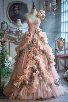 Dreamy Gowns, Fairy Wedding Dress, Pink Ball Gown, Beautiful Long Dresses, Fairy Dresses