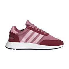 Find ADIDAS Wmns I-5923 'super Pop on Editorialist. Based on a model originally called the Iniki Runner, the adidas Wmns I-5923 'Sugar Pop' is know for its combination of heritage and modern feel. The mesh upper comes in a light pink, with OG vibes coming from the darker suede overlays on the laces, mudguard and heel, as well as the serrated Three-Stripes on the side panel. A more current touch comes in the form of a wedge-shaped Boost midsole and gridded black rubber outsole. Adidas Og, Sugar Pop, Yeezy Foams, Floral Shoes, Red Adidas, Mens Scarves, Scarf Men, Wedge Sneakers, Athletic Sneakers