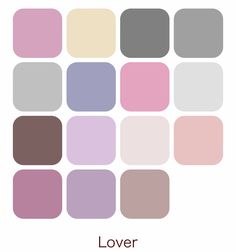 the color scheme for love is shown in shades of pink, grey and white