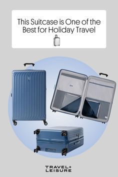 two pieces of luggage with the words, this suitcase is one of the best for holiday travel