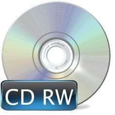 cd rw with the word product on it