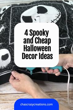 4 Spooky and Cheap Halloween Decor IDeas Sew Handkerchief, Diy Halloween Pillows No Sew, Halloween Decor Diy Indoor, Diy Ghost Candle Holder, Pottery Barn Ghost Pillow Diy, Mirror Effect Spray Paint, Halloween Pillows Diy Cricut, Glowing Crystal