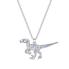 PRICES MAY VARY. Special Design:The animal dinosaur T-Rex necklace is specially designed for girls&boys who love dinosaur&Animal.The chain length is 16.2 inches+2 inches extension.Size:Apatosaurus 1.3*0.6in/Brachiosaurus 1.5*1.3in/Spinosaurus 1.5*0.8in/Stegosaurus 1.3*0.8in/T-Rex 1.2*0.6in/Triceratops 1.1*0.5in/ The Animal Dinosaur charm necklace comes with a nice jewelry box which makes it a special gift for Birthday,Valentine's Day,Easter Day,Mother's Day and Christmas. Jewelry Protection:The Love Dinosaur, Dinosaur Pendant, Dinosaur Necklace, Girl Dinosaur, Nice Jewelry, Sparkle Necklace, Pendant For Women, Women Necklace, Christmas Jewelry