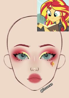 Sunset Shimmer Cosplay, Sunset Makeup Looks, Pansexual Makeup, Pokemon Makeup