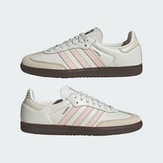 adidas Samba OG Shoes - White | Free Shipping with adiClub | adidas US Adidas Sambas Pink, Adidas Samba Rose, Womens Adidas Shoes, Cute Sneakers For Women, Samba Og Shoes, Wishlist Christmas, Football Trainer, Indoor Football, Samba Shoes