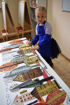 Town Mural, Classe D'art, Collaborative Art Projects, Group Art, Fall Art, Collaborative Art, Camping Art, Preschool Art