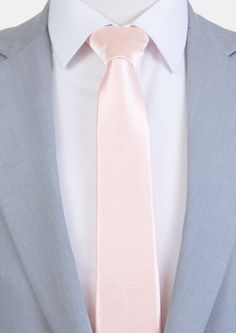 Soft Pink Tie - SARTORO Blue Suit Pink Tie, Grey Suit White Shirt, Peach Cosplay, Tie Outfit, White Tux, Shirt Pocket, Pink Suit, Pink Ties, Pink Prom