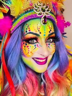 Pride Makeup, Cool Costumes, Makeup Art, Face Painting, Mardi Gras, Confetti, Carnival Face Paint, Theater, Halloween Face Makeup