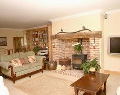 there are three pictures of different rooms in this house and one is filled with furniture