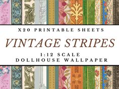 an image of vintage wallpapers with the text, 20 printable sheets