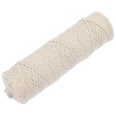 a roll of white yarn on a white background