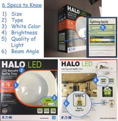 the halo led light is in its box and it's instructions are shown below