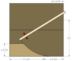 a diagram showing the height and width of an area that is divided into two sections