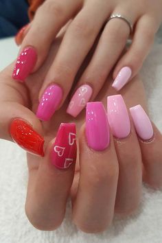 Vday Nails, Nails Dip, Valentine's Ideas, February Nails, Nail Designs Valentines, Nails Aesthetic, Nails Pink, Nails Gel, Nails Coffin