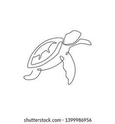 a line drawing of a sea turtle