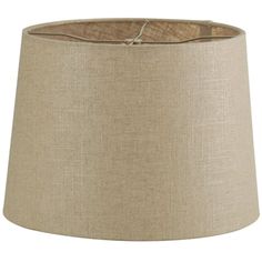 a beige lampshade with a light brown shade on the bottom and tan lining