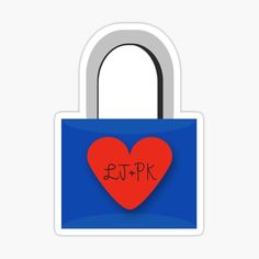 a blue padlock with a red heart and the word bttpk on it