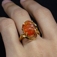 💎 Mexican Opal 14K Gold Ring - October Opal Engagement Ring ✨ Meet the Power of Fire Opal Gold Ring, your new go-to for adding that extra spark to your style! This stunning piece features a vibrant Mexican Fire Opal, beautifully nestled in a 14K gold setting, and handcrafted with love and care. Each ring is unique--just like you! 🌟 Key Features: 🏅 Premium 14K Solid Gold: Crafted with top-notch 14K solid gold, authenticated with a JR14kMX stamp, ensuring both quality and purity. 💍 Comfort Fit Gold Opal Ring Gift, Handmade 14k Gold Oval Cabochon Jewelry, Collectible Gold Opal Ring With Gemstone, Collectible Gold Opal Gemstone Ring, Handmade Heirloom Gold Opal Ring, Gold Opal Gemstone Ring Gift, Handmade Gold Opal Oval Ring, Antique Opal Jewelry In Gold, Antique Gold Opal Jewelry