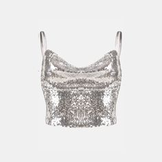 OW Collection SEQUIN Top Top 017 - Glitter Silver Sequin Top Outfit, Sequins Top Outfit, Glitter Skirt, Silver Sequin Top, Sequin Material, Glitters Skirt, Glitter Top, Fancy Tops, Sequin Crop Top