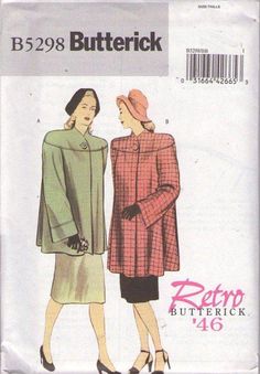 two women's coats, one in red and the other in green are shown