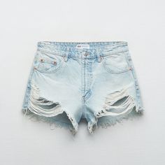 Never Worn Still Has Tag Perfect Condition Size 28 (Us6) Zara Jean Shorts, Black Mom Jeans, High Rise Denim Jeans, Mom Jeans Shorts, Ripped Denim Shorts, Zara Shorts, Distressed Jean Shorts, Cute Jeans, Jeans For Short Women