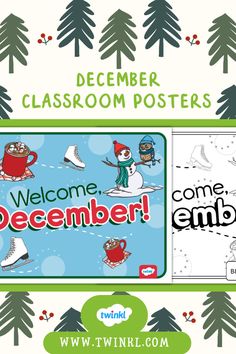 Welcome, December! Poster December Poster, Festive Poster, Welcome December, Classroom Posters, Winter Fun, Classroom Decor