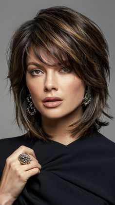 31Medium Length Hair Cuts with Layers for 2024 – Trendy Styles for All Hair Types and Textures Heavily Layered Short Hair, Very Layered Hair Medium Over 50 Layers, Above Shoulder Length Hair With Layers, Cut Your Own Hair Layers, Volume Layer Haircut, Very Layered Hair Medium Over 50, Medium Length Haircuts With Layers, Debs Hair, Shoulder Layered Haircuts