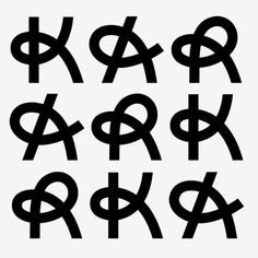 black and white symbols are arranged in the shape of letters