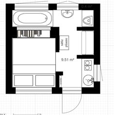 a floor plan for a small bathroom with a sink, toilet and bathtub in it