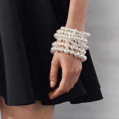 Mix And Match Stretchable Bracelet Set Of 7 Separate Bracelets With Different Sizes Of Pearls. Elegant Dress Up Or Down By Mix And Match Perfect For Wedding, Events Occasions Or Formal Dresses Ss24 Arm Cuff Bracelet, Flower Cuff Bracelet, Textured Bracelet, Zara Jewelry, Zara Gold, Twisted Bracelet, Leaf Bracelet, Wide Bracelet, Gold Bracelet Cuff