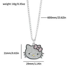 Beautifully crafted in gleaming stainless steel, this geometric Hello Kitty pendant necklace is the perfect accessory for any occasion! Elegant yet timeless, it will become a treasured part of any jewelry collection. DETAILSPattern Type: GeometricMaterial: MetalMetals Type: Stainless Steel Sanrio Necklace, Hello Kitty Merchandise, Hello Kitty Sanrio, Love Sparkle, Cat Pendants, Stylish Jewelry, Stylish Accessories, Silver Necklaces, Pendant Jewelry