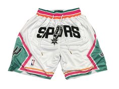 Streetwear Fashion Shorts, Spurs Logo, Nba Shorts, Spurs Basketball, John Stockton, Apparel Design Inspiration, Canvas Bag Design, Nba Outfit