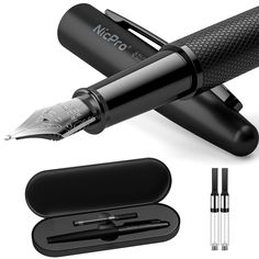 an image of a pen and its accessories