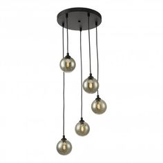 three lights hanging from a ceiling fixture