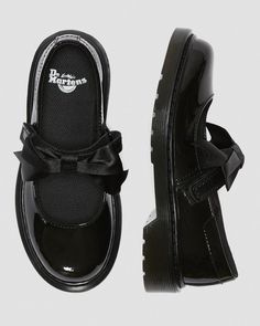 Junior Maccy II Patent Leather Mary Jane Shoes in Black | Dr. Martens Aesthetic School Shoes, Patent Leather Mary Jane Shoes, Leather Mary Jane Shoes, Dr Shoes, Fall 23, Doc Marten, Funky Shoes, J Black, Girly Shoes